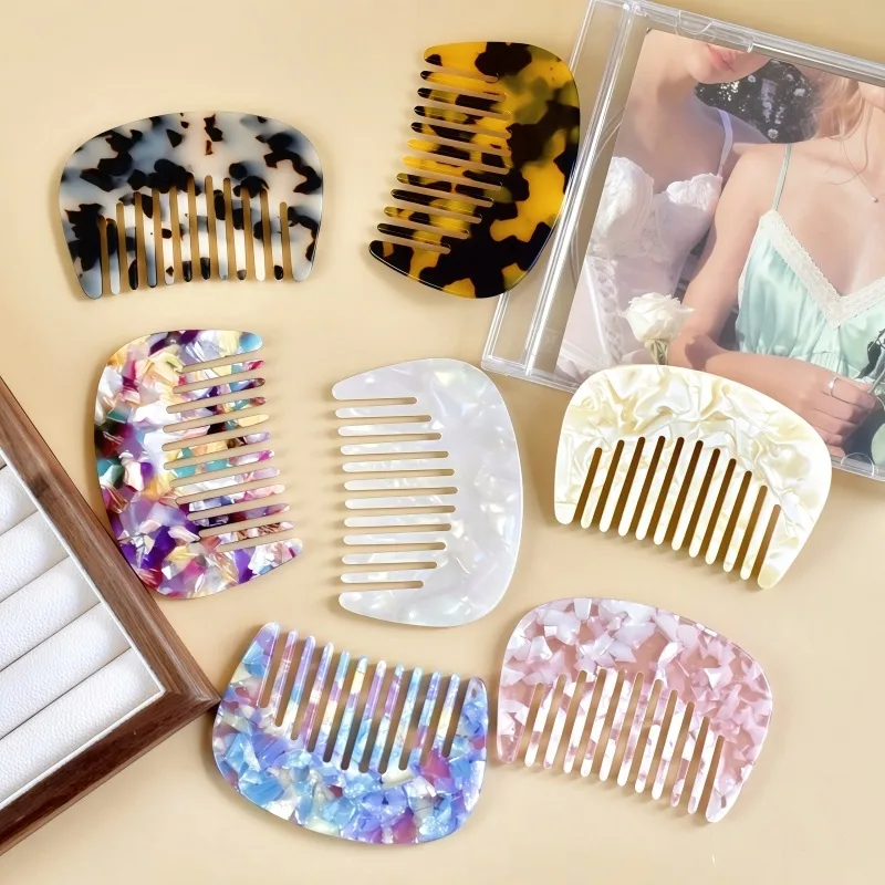 New Acetic Acid Comb Acetic Acid Plate Marble Pattern Anti-static  Comb Portable Fashion Hairdressing display picture 2