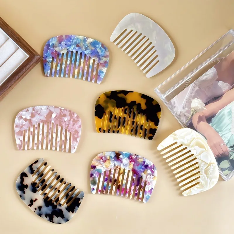New Acetic Acid Comb Acetic Acid Plate Marble Pattern Anti-static  Comb Portable Fashion Hairdressing display picture 3