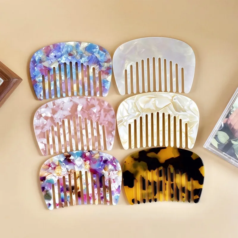 New Acetic Acid Comb Acetic Acid Plate Marble Pattern Anti-static  Comb Portable Fashion Hairdressing display picture 4
