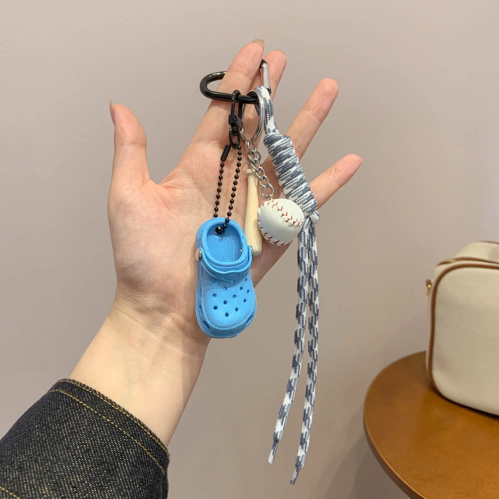 Mobile Phone Lanyard Dopamine Baseball Keychain Anti-loss Wristband Rope Water Cup Bag Woven Short Lanyard display picture 7