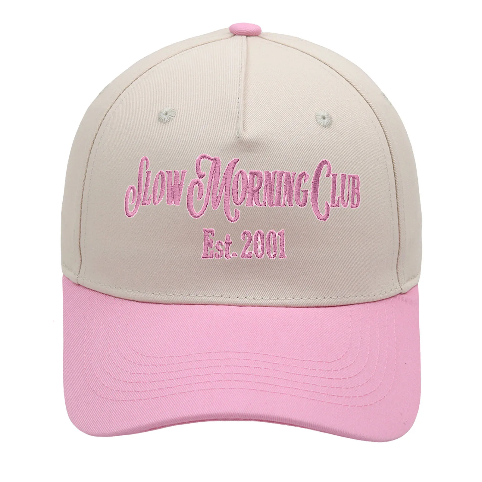 Slow Morning Club Trucker Cap Embroidery Color Block Baseball Cap Casual Men's And Women's Hat display picture 2
