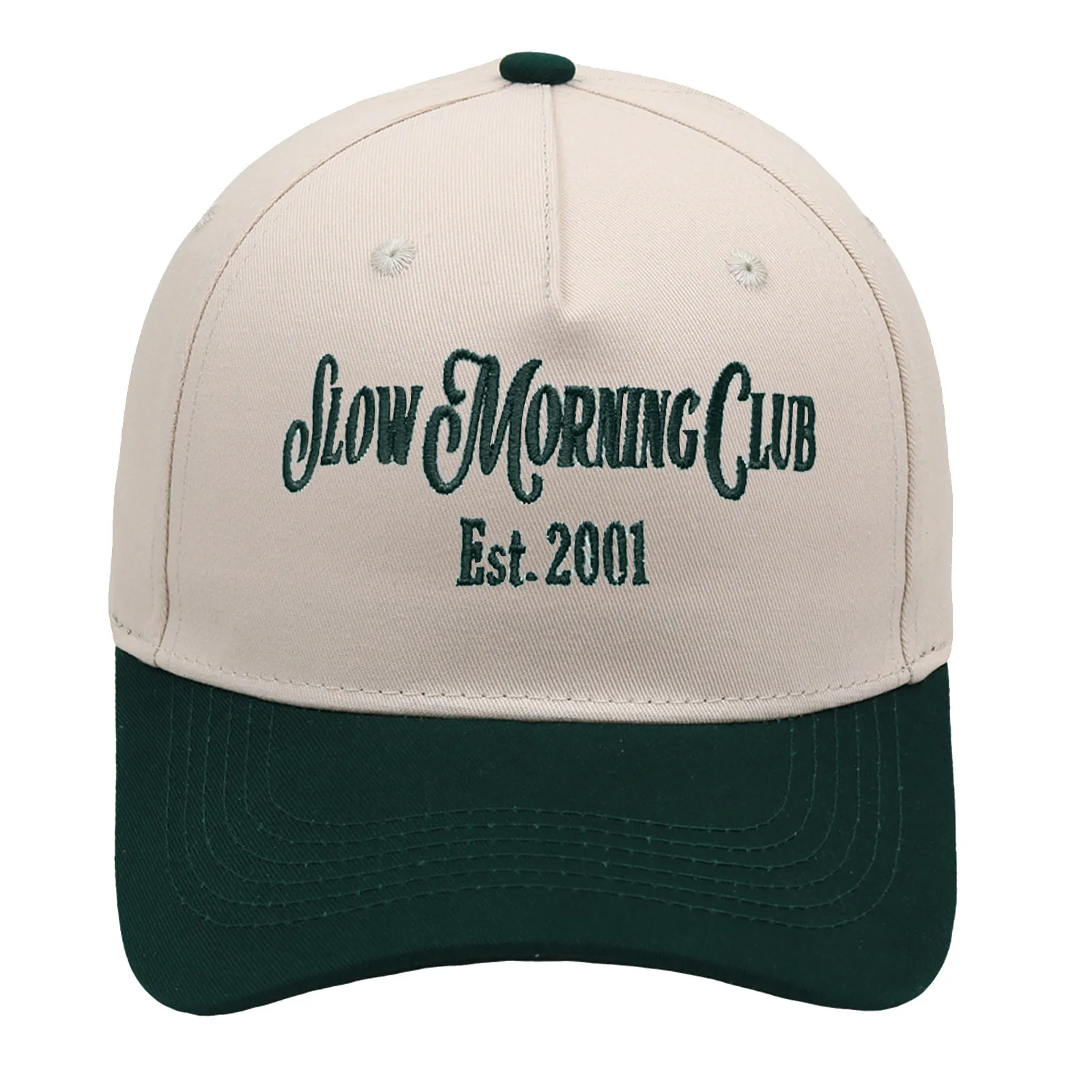 Slow Morning Club Trucker Cap Embroidery Color Block Baseball Cap Casual Men's And Women's Hat display picture 4