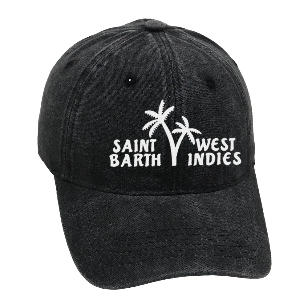 Bad Bunny Baseball Cap Coconut Tree Island Embroidery Washed Dad Hat Men's Retro Old Sun Hat display picture 4