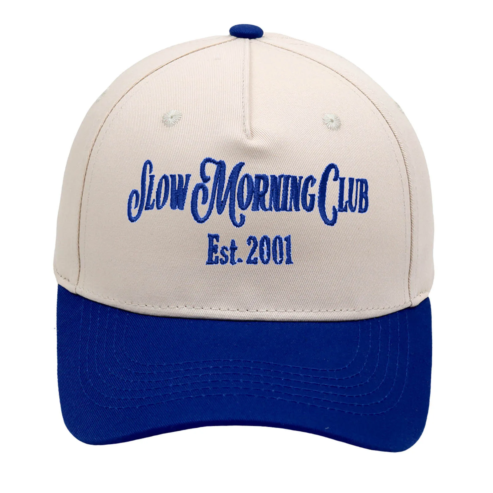 Slow Morning Club Trucker Cap Embroidery Color Block Baseball Cap Casual Men's And Women's Hat display picture 3
