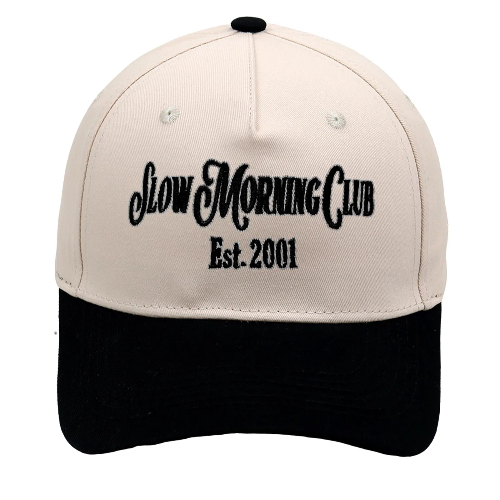 Slow Morning Club Trucker Cap Embroidery Color Block Baseball Cap Casual Men's And Women's Hat display picture 1
