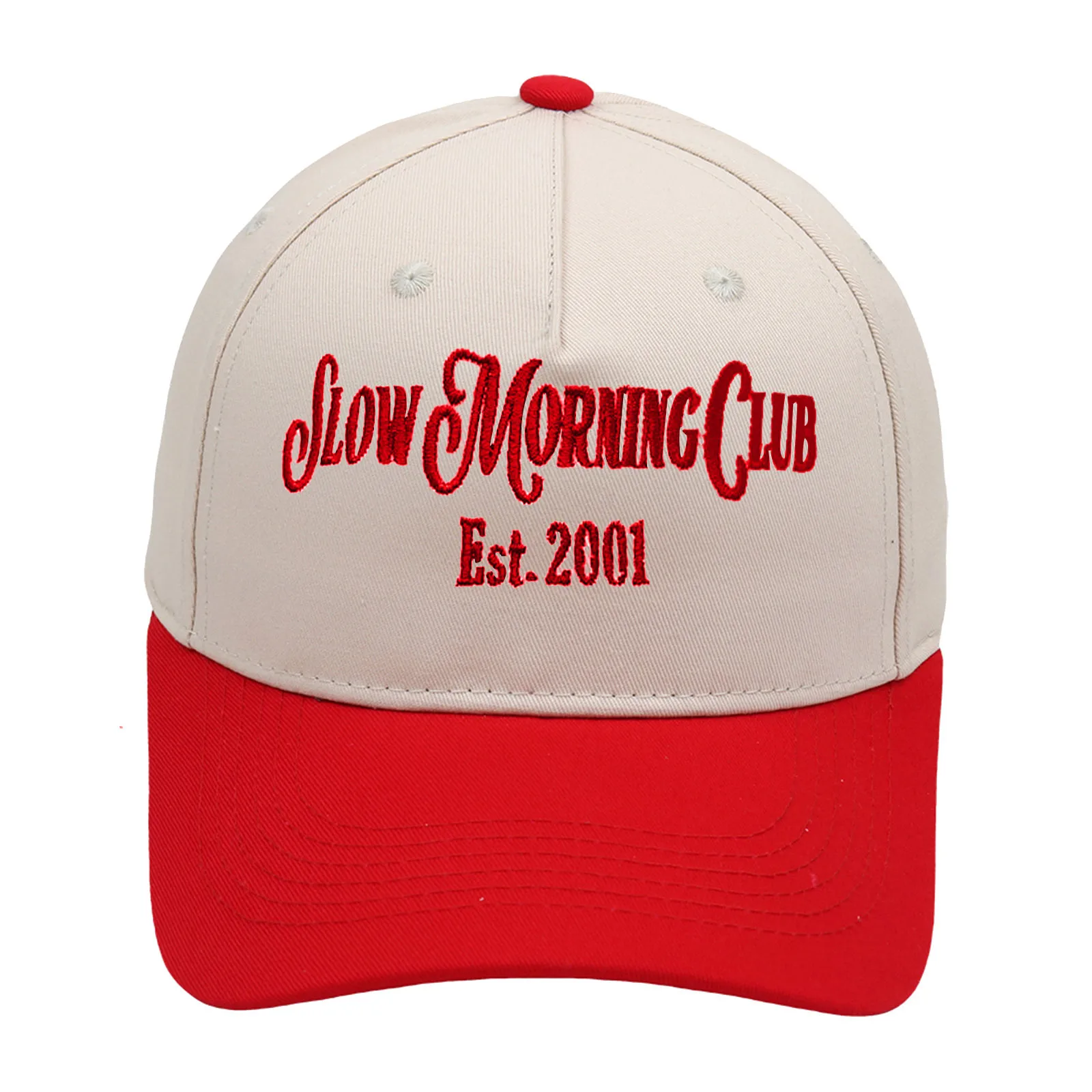 Slow Morning Club Trucker Cap Embroidery Color Block Baseball Cap Casual Men's And Women's Hat display picture 5