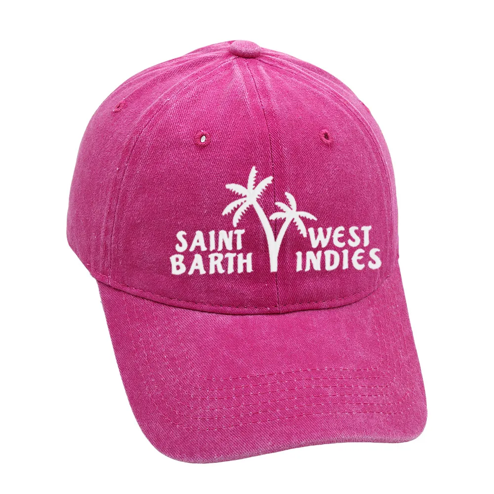 Bad Bunny Baseball Cap Coconut Tree Island Embroidery Washed Dad Hat Men's Retro Old Sun Hat display picture 5