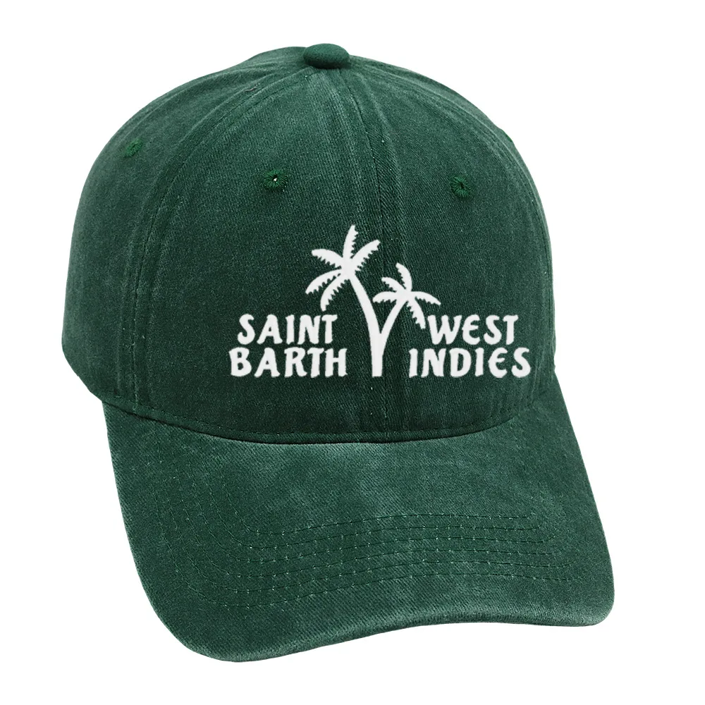Bad Bunny Baseball Cap Coconut Tree Island Embroidery Washed Dad Hat Men's Retro Old Sun Hat display picture 7