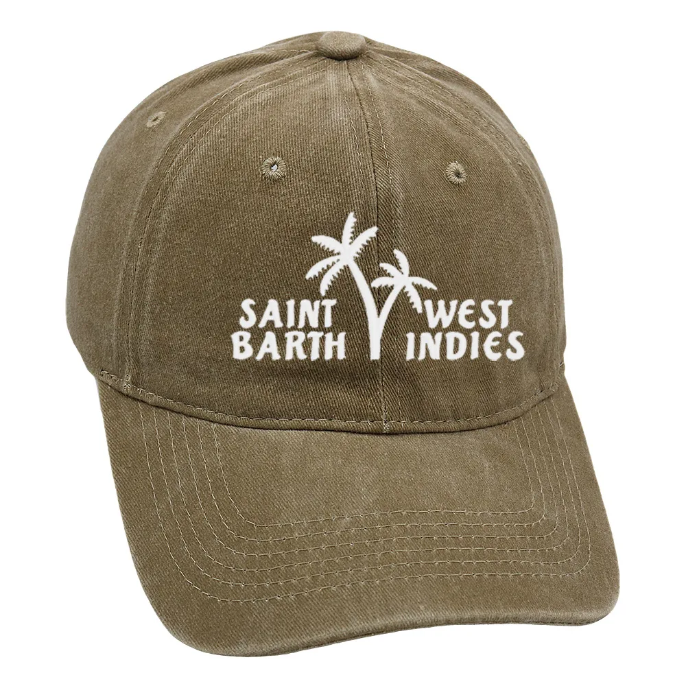 Bad Bunny Baseball Cap Coconut Tree Island Embroidery Washed Dad Hat Men's Retro Old Sun Hat display picture 10