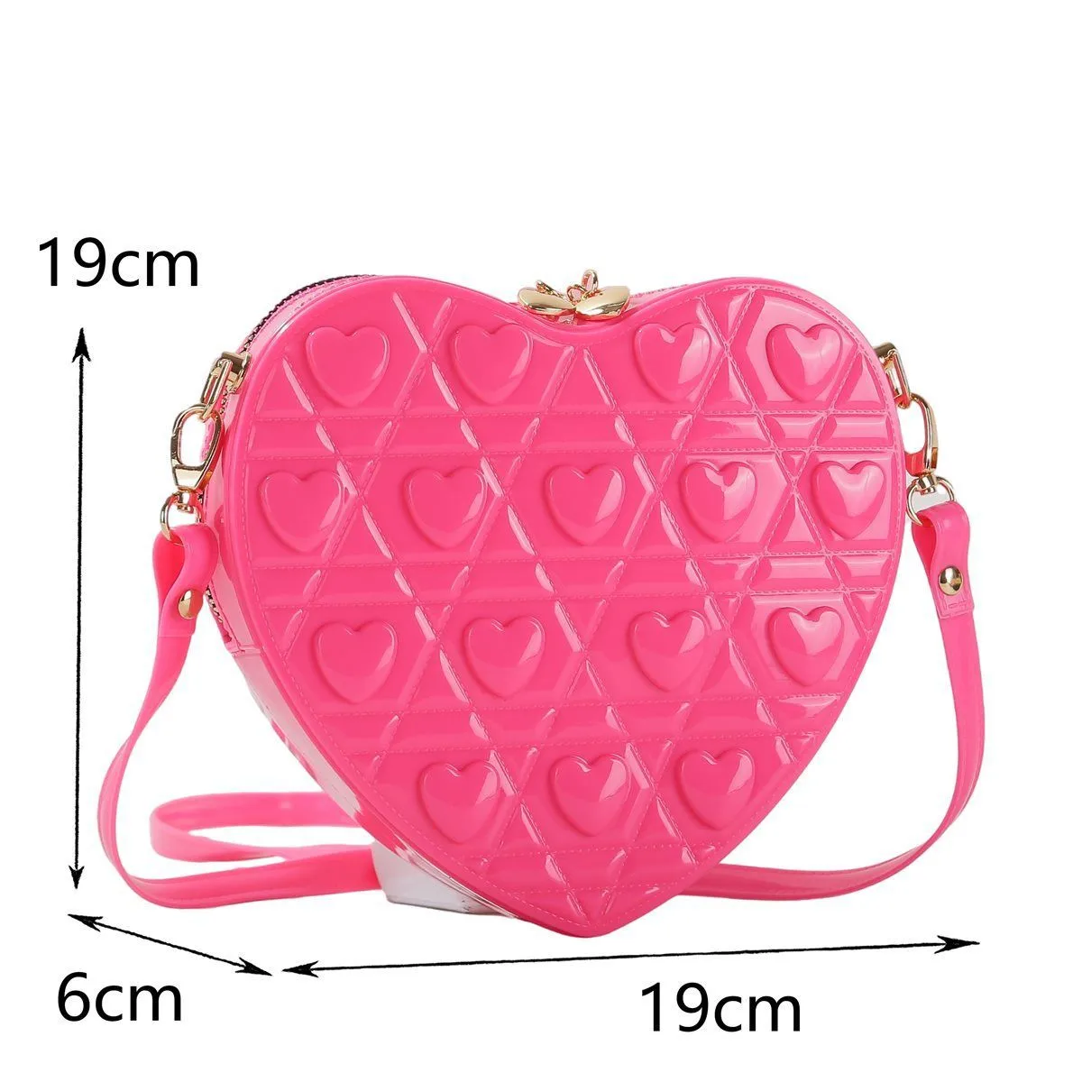 New Love Bag Fashionable And Easiest For Match Shoulder Crossbody Small Bag Women's Summer Cute Jelly Bag Heart Shape Bag display picture 2