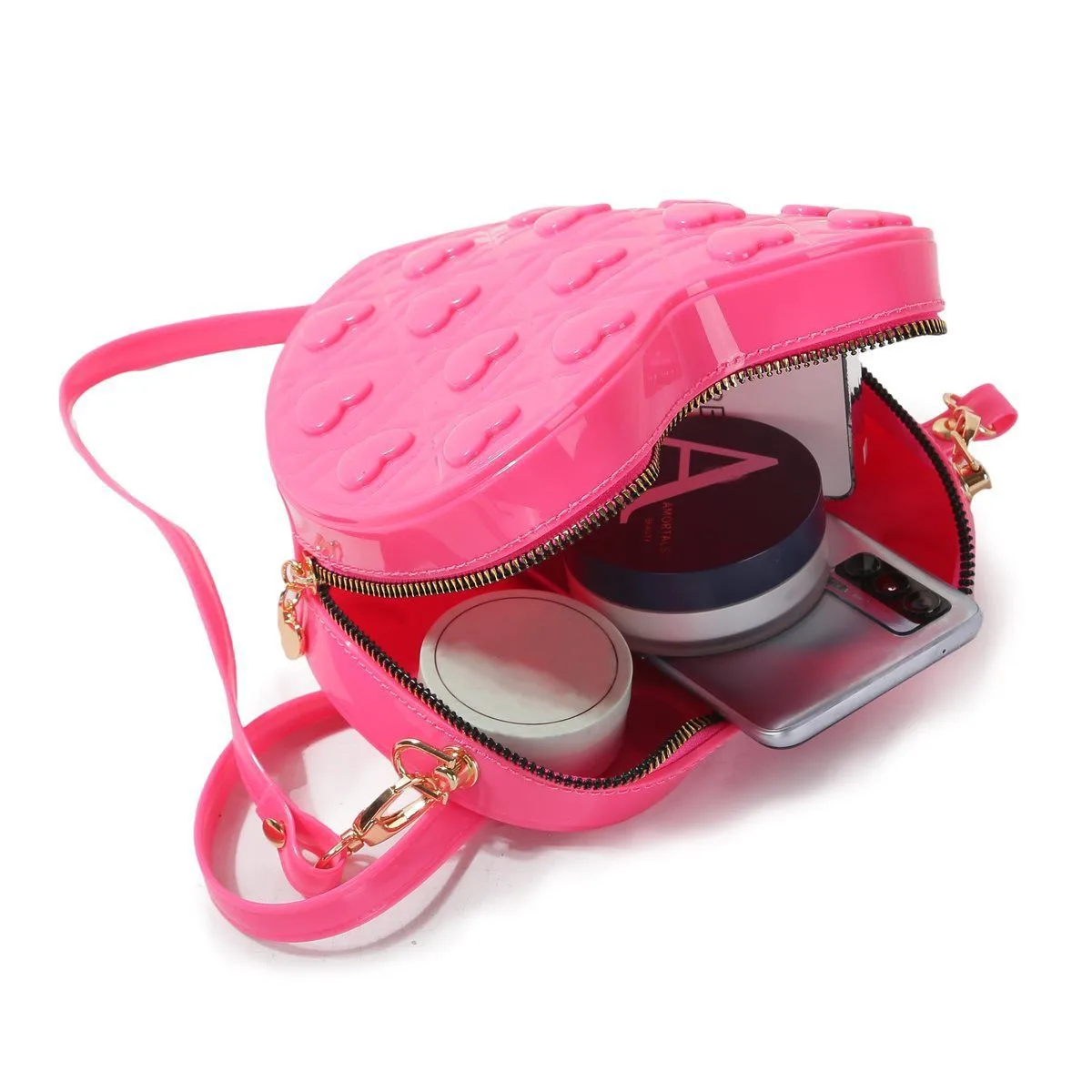 New Love Bag Fashionable And Easiest For Match Shoulder Crossbody Small Bag Women's Summer Cute Jelly Bag Heart Shape Bag display picture 4