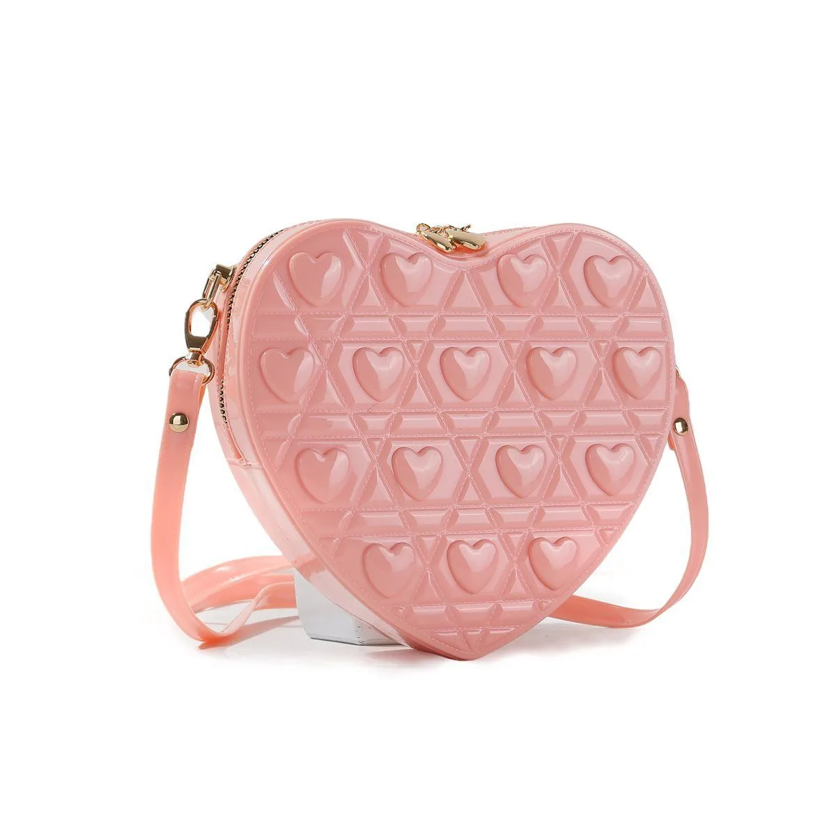 New Love Bag Fashionable And Easiest For Match Shoulder Crossbody Small Bag Women's Summer Cute Jelly Bag Heart Shape Bag display picture 7