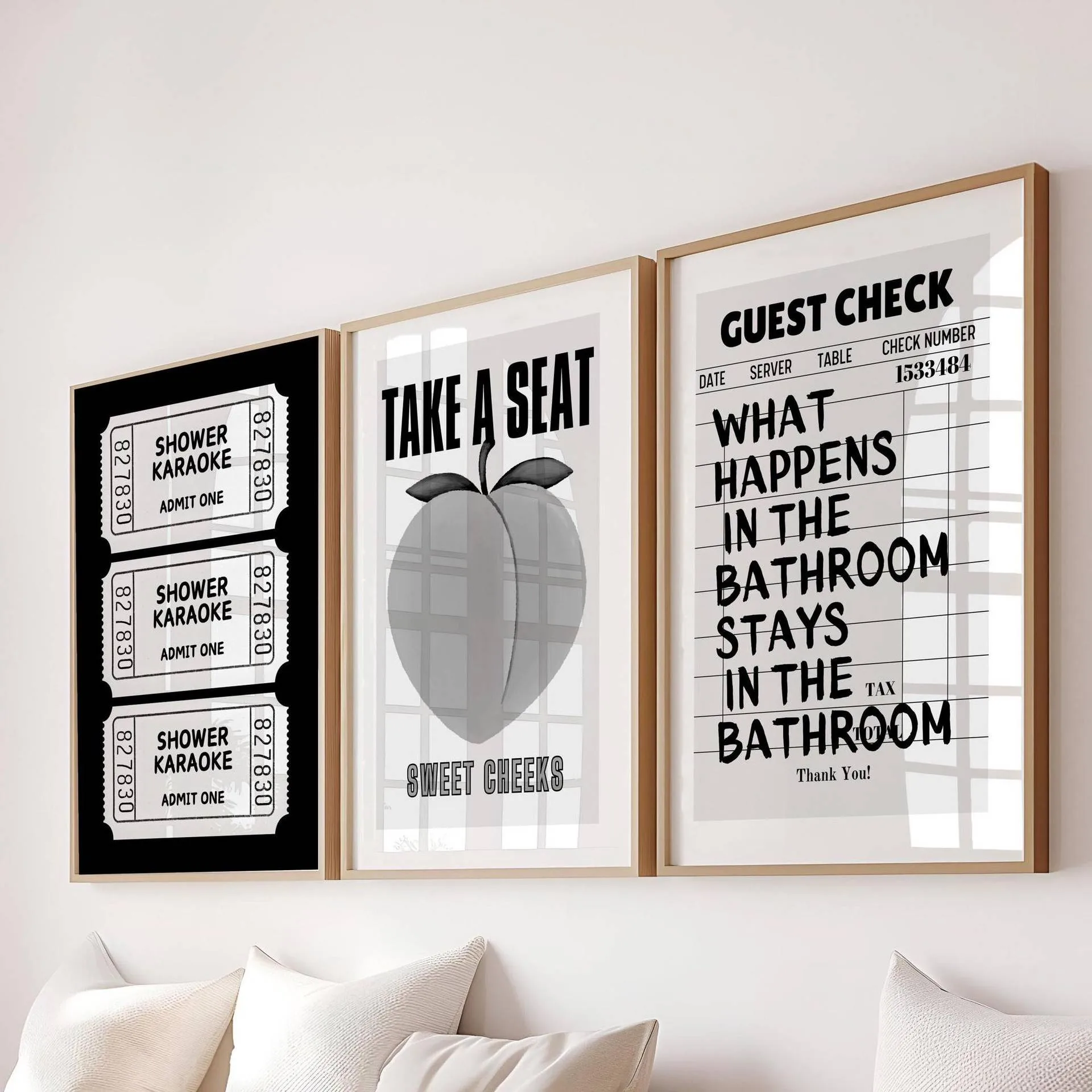 Toilet Bathroom Bathroom Pink Illustration Style Y2K Peach Lottery Ticket Canvas Decorative Painting Core Hanging Painting Frameless Poster display picture 3