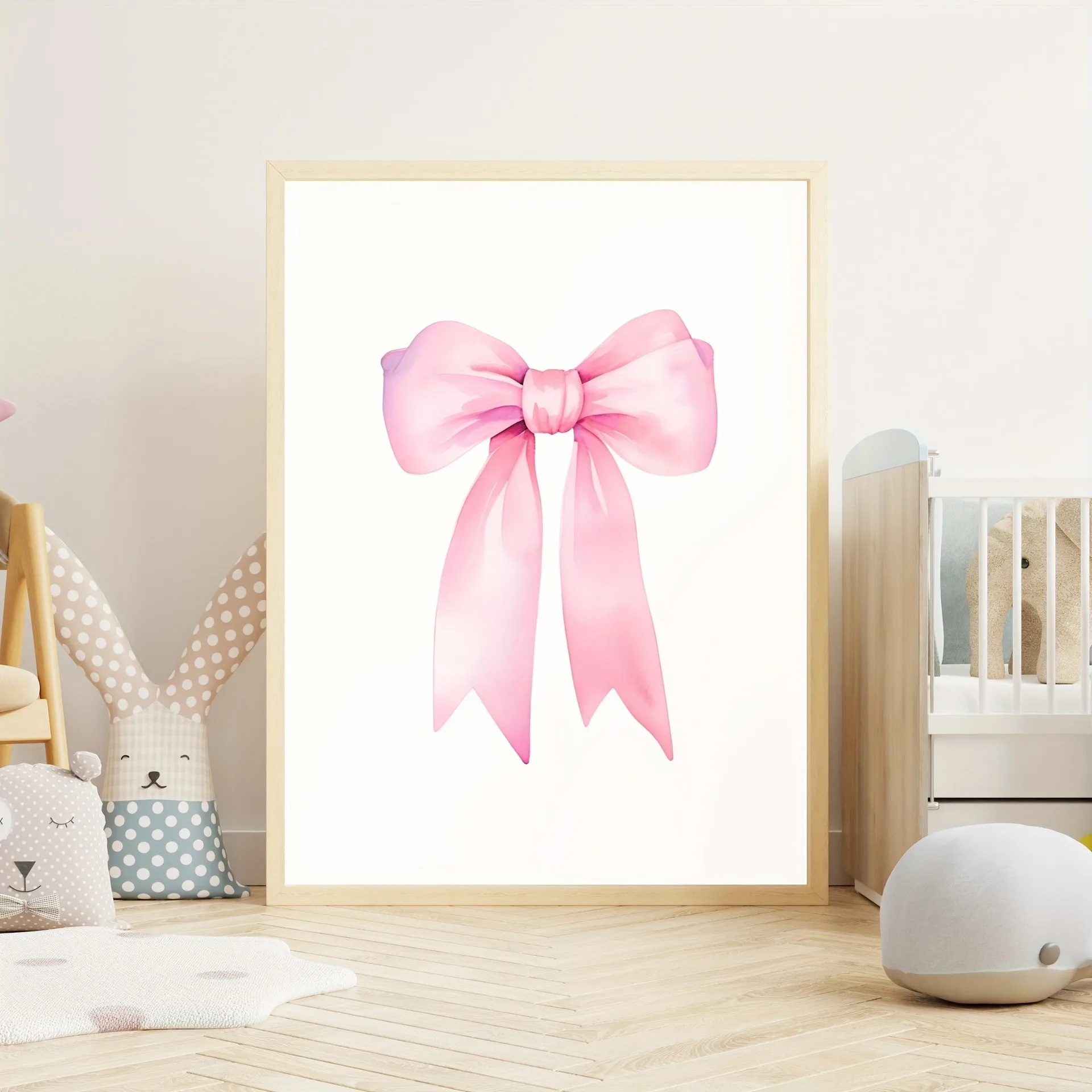 Explosions Cute Pink Bow Girl Bedroom Canvas Painting Decorative Painting Frameless Poster display picture 3