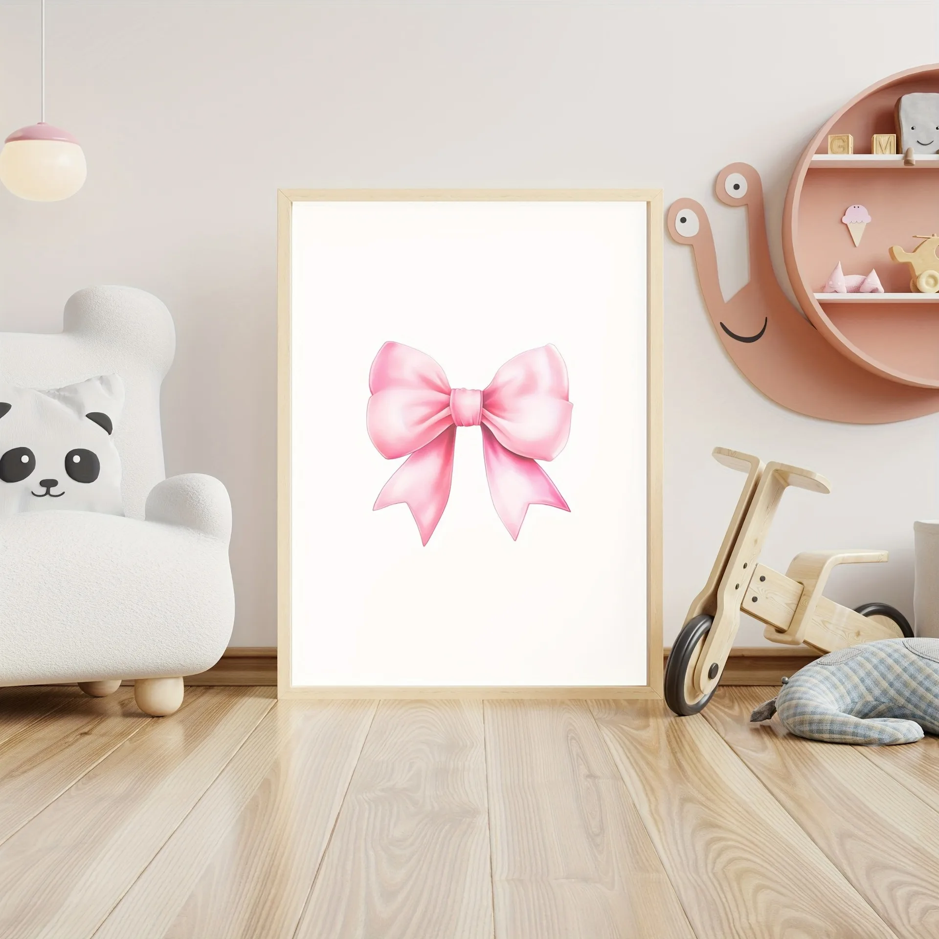 Explosions Cute Pink Bow Girl Bedroom Canvas Painting Decorative Painting Frameless Poster display picture 4
