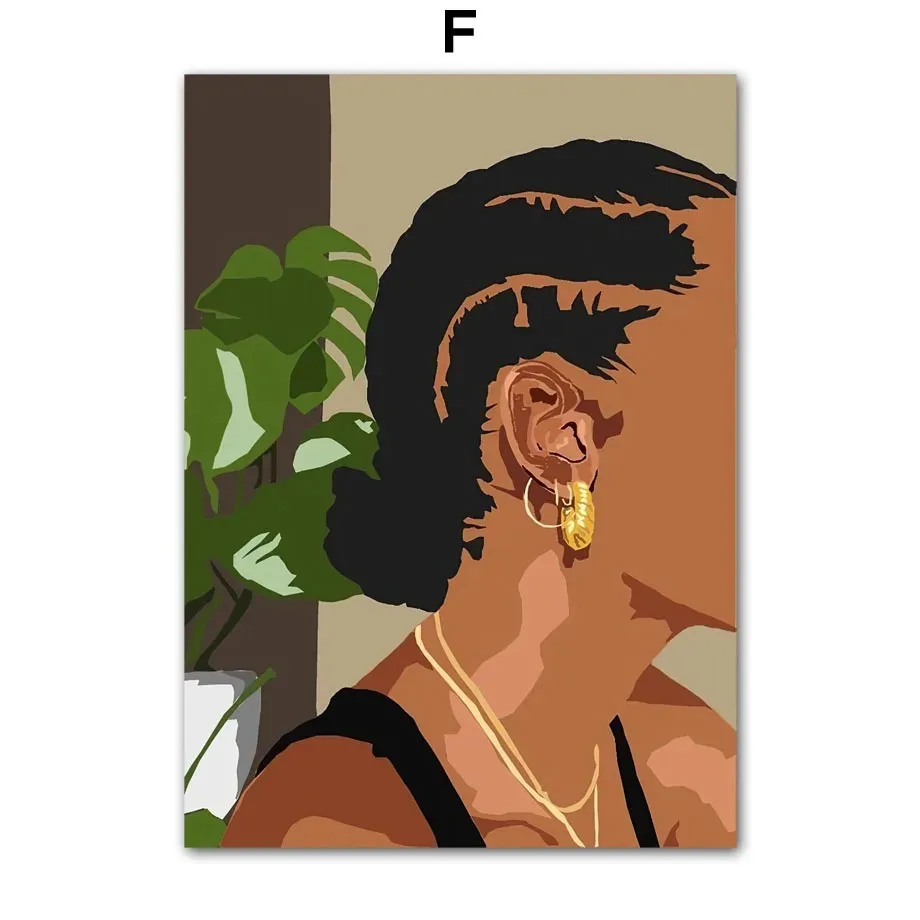 Black Fashion Girl Hairdressing Manicure Jewelry Decorative Painting Living Room Bedroom Sofa Background Wall Frameless Painting Core display picture 7