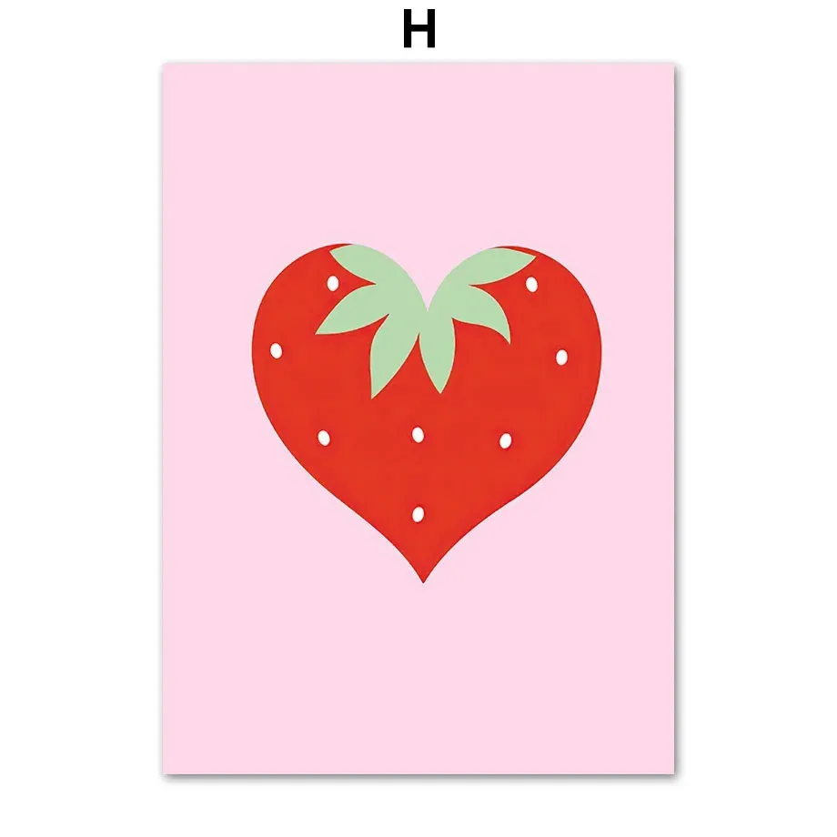 New Strawberry Denim Disco Pink Wall Decorative Painting Living Room Sofa Background Wall Frameless Painting Core display picture 7