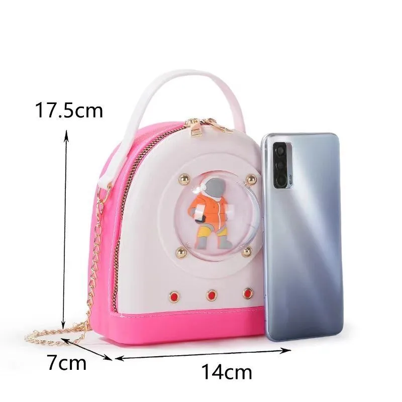Jelly Bag Space Capsule Bag For Women  New Exquisite Design Handbag Fashionable And Cute Trendy Crossbody Bag display picture 2