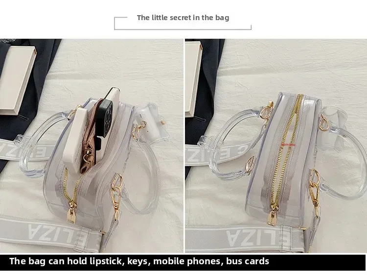 Bohao PVC  Jelly Bag Fashionable All-match Soft Handle Handbag Dirt-resistant And Easy-to-wash Summer Women's Crossbody Bag Customized display picture 3