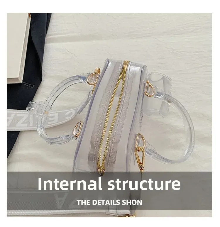 Bohao PVC  Jelly Bag Fashionable All-match Soft Handle Handbag Dirt-resistant And Easy-to-wash Summer Women's Crossbody Bag Customized display picture 9