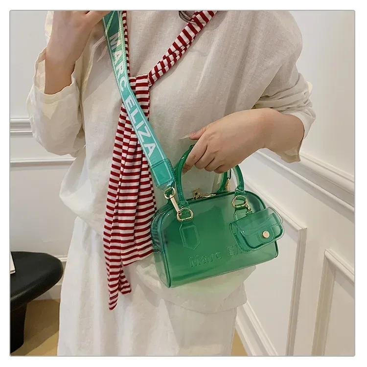 Bohao PVC  Jelly Bag Fashionable All-match Soft Handle Handbag Dirt-resistant And Easy-to-wash Summer Women's Crossbody Bag Customized display picture 14