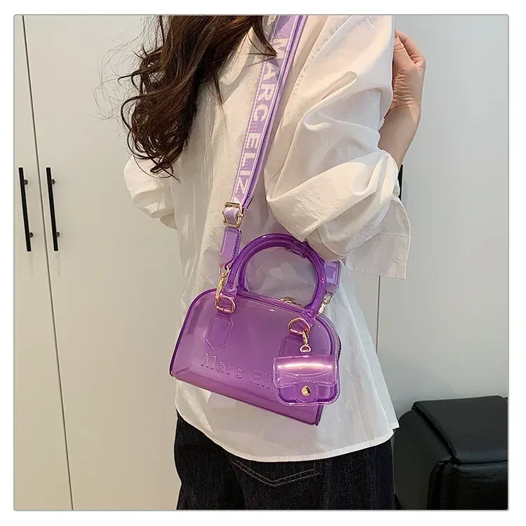 Bohao PVC  Jelly Bag Fashionable All-match Soft Handle Handbag Dirt-resistant And Easy-to-wash Summer Women's Crossbody Bag Customized display picture 15