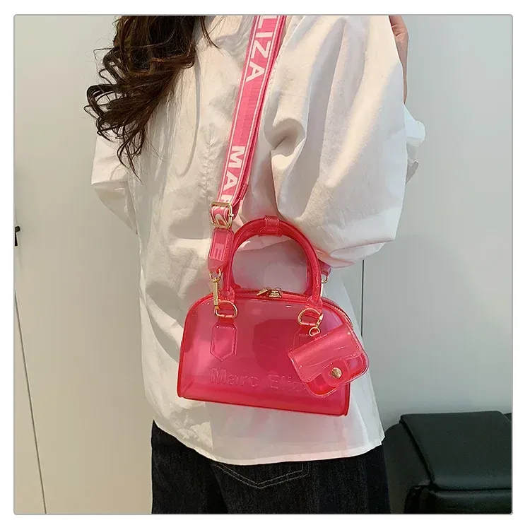 Bohao PVC  Jelly Bag Fashionable All-match Soft Handle Handbag Dirt-resistant And Easy-to-wash Summer Women's Crossbody Bag Customized display picture 16