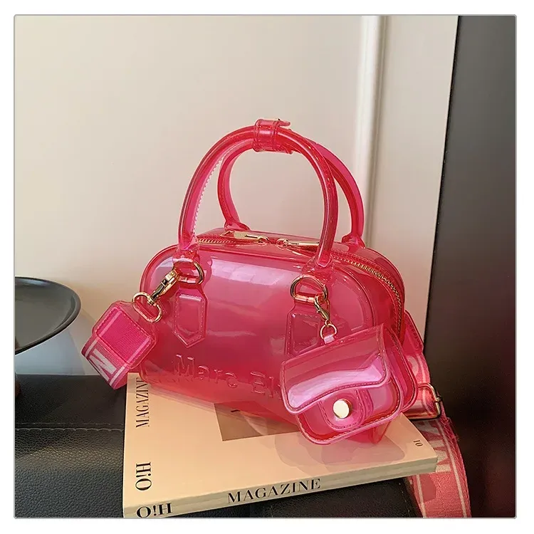 Bohao PVC  Jelly Bag Fashionable All-match Soft Handle Handbag Dirt-resistant And Easy-to-wash Summer Women's Crossbody Bag Customized display picture 23