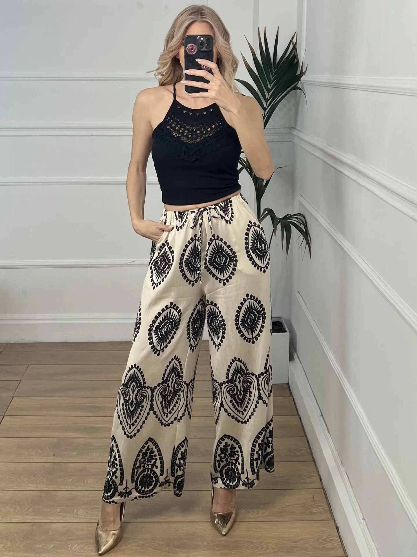 Women's Summer New Woven Wide-leg Loose Casual Straight Pants Women's Trousers display picture 8