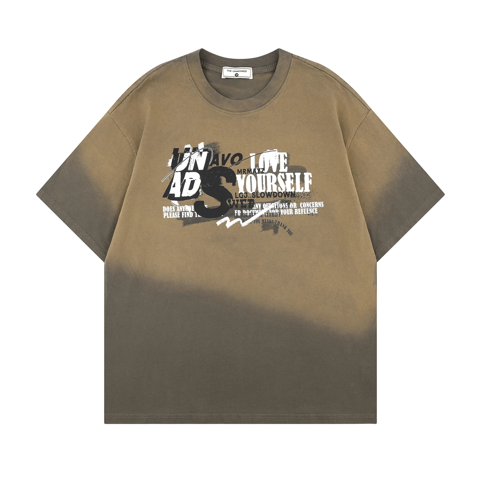 Jiayiku Men's  Summer New American Retro Fashion Brand Heavy Washed Fried Color Gradient T-shirt Short Sleeve display picture 7