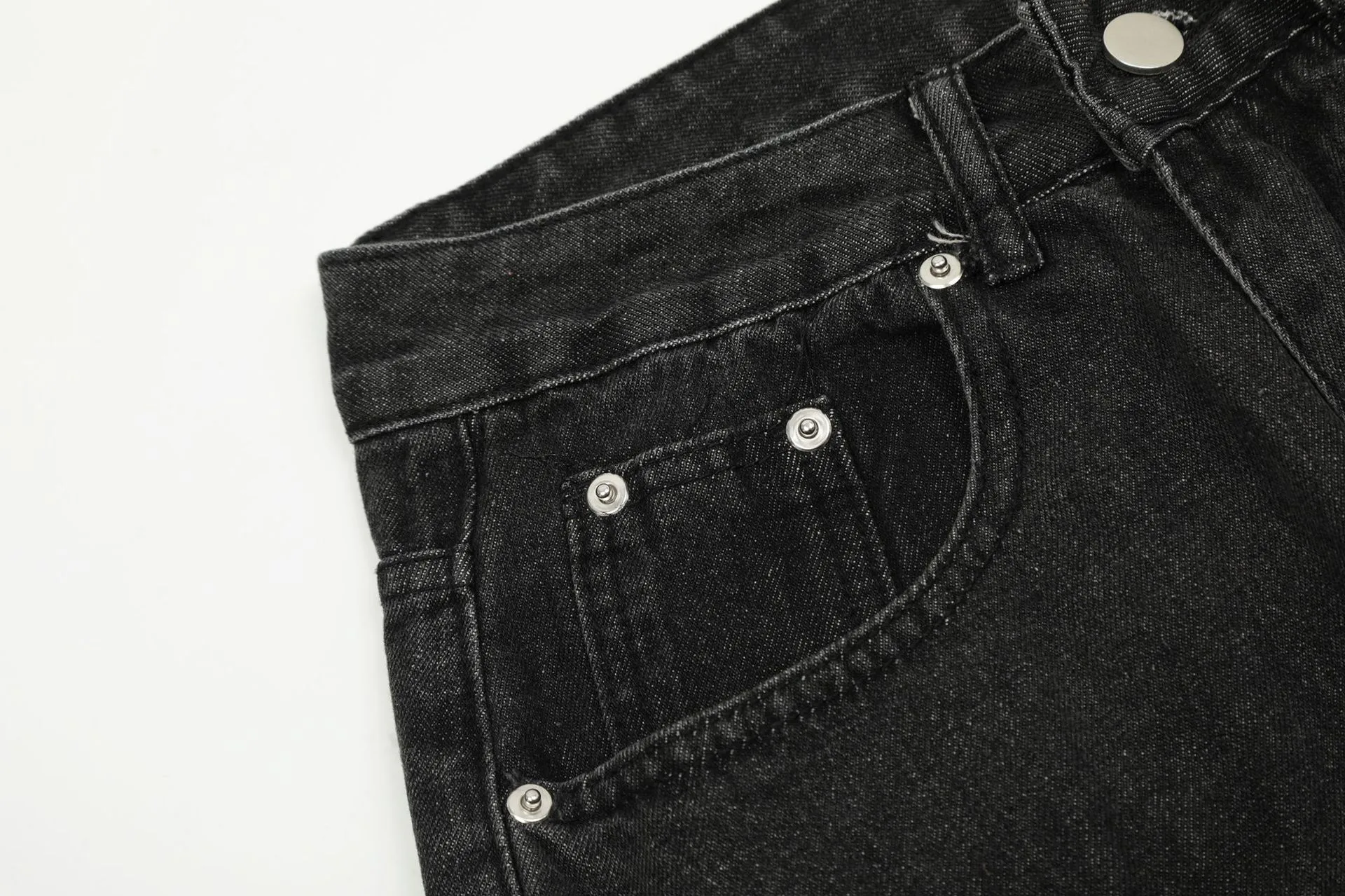 Jiayi Library Men's  Spring New American High Street RO Style Heavy Washed Multi-Pocket Jeans Wide Leg Pants display picture 13