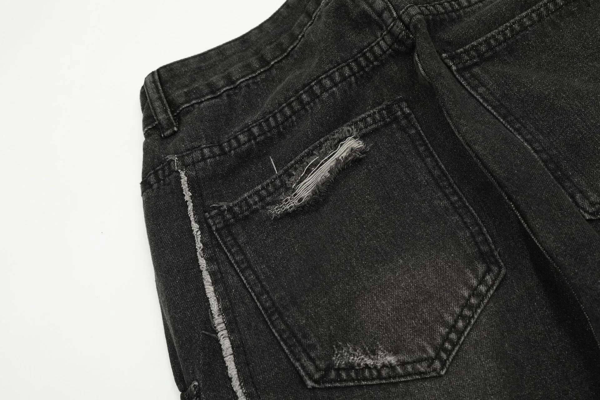Jiayi Library Men's  Spring New American High Street RO Style Heavy Washed Multi-Pocket Jeans Wide Leg Pants display picture 15