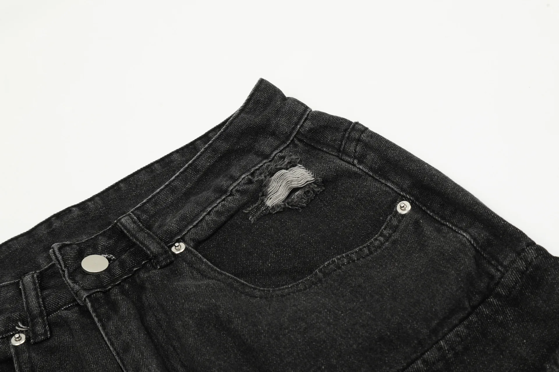Jiayi Library Men's  Spring New American High Street RO Style Heavy Washed Multi-Pocket Jeans Wide Leg Pants display picture 16