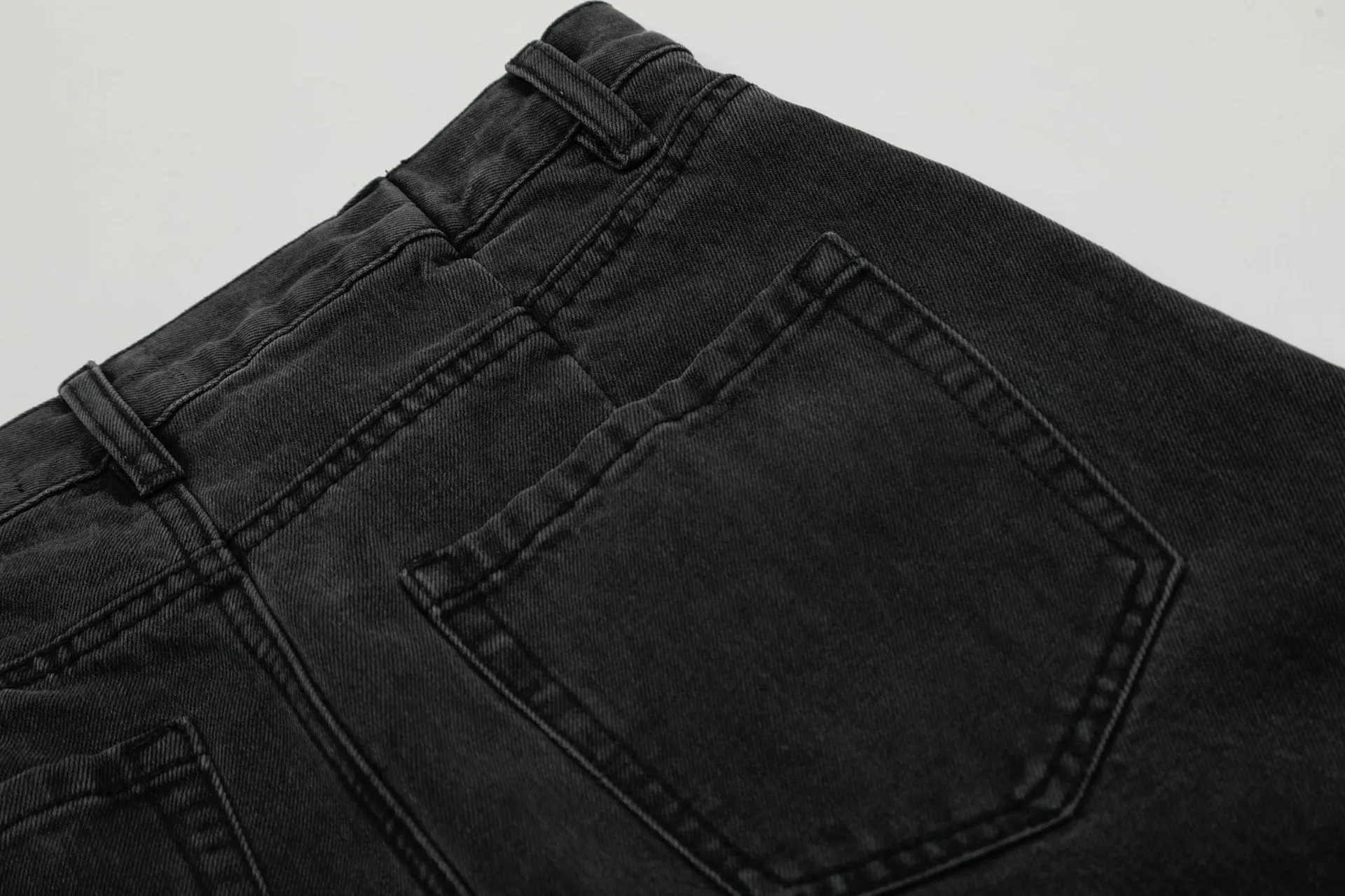 Jiayiku Tide Brand  Spring American Retro Washed Machete Jeans Straight Cleanfit Pants display picture 9