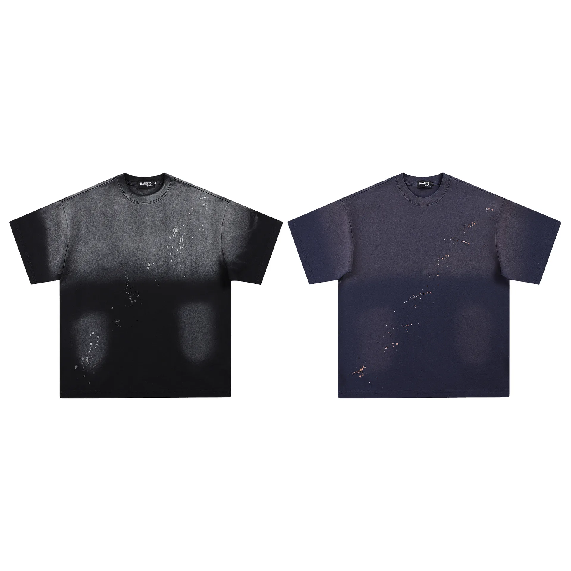 Jiayiku Men's  Summer New American Street Fashion Brand Tee Gradient Washed Inkjet Short-sleeved T-shirt For Men display picture 2