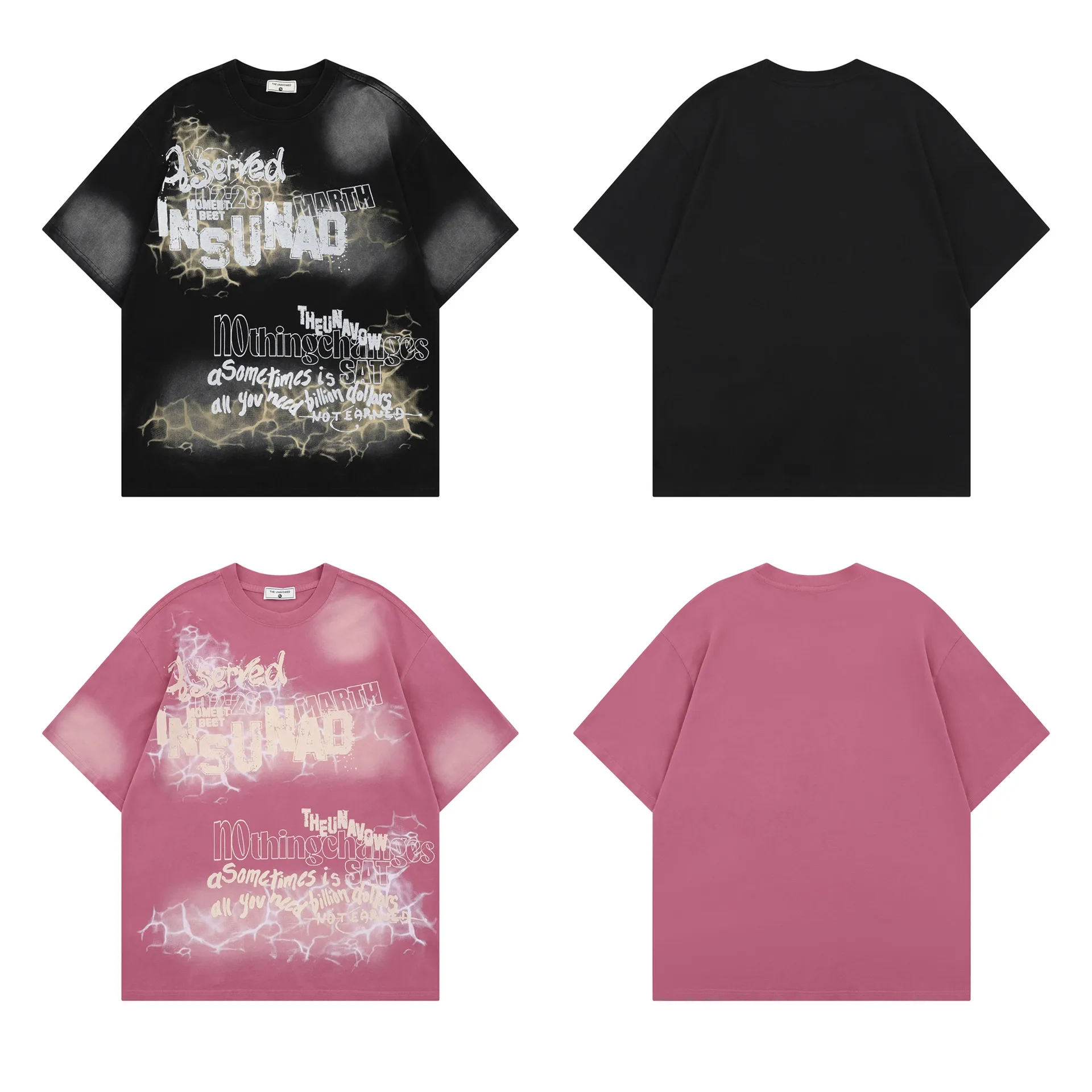 Jiayiku Men's  Summer New American Street Fashion Brand Tee Heavy Washed Graffiti Print Short Sleeve T-Shirt display picture 7