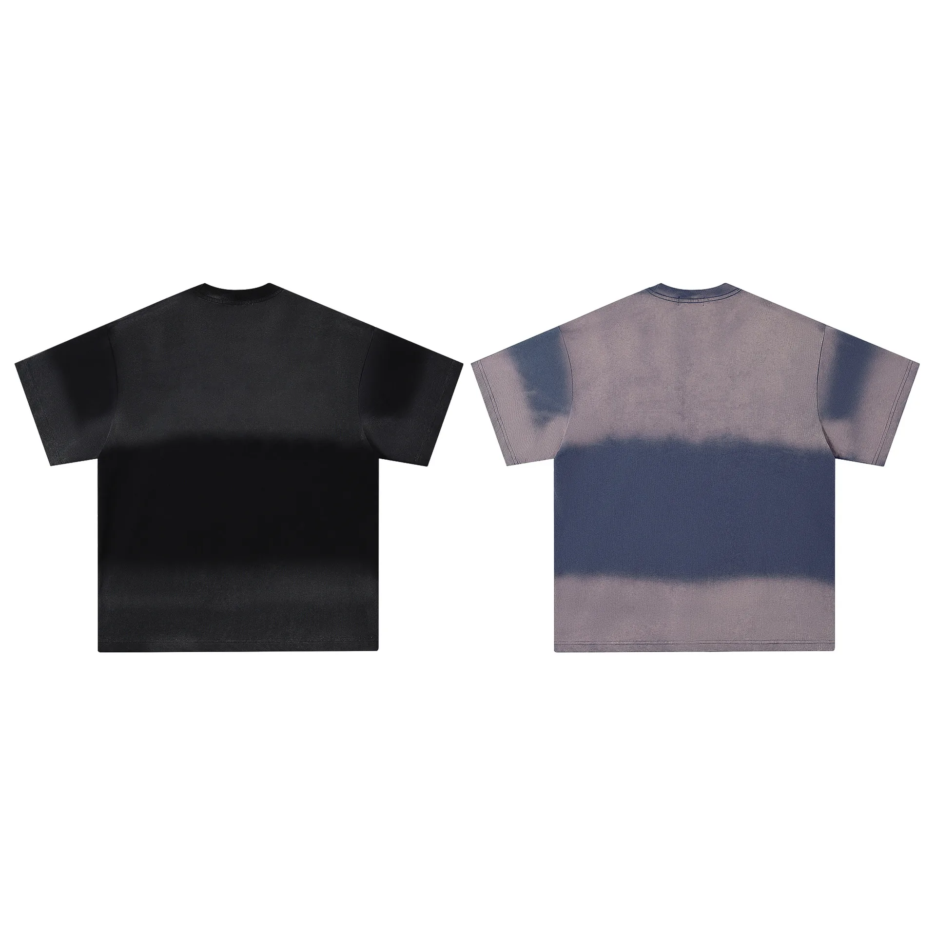 Jiayiku Men's  Summer New American Retro Fashion Brand Gradient Color Washed Old Cotton T-Shirt Short Sleeve display picture 7