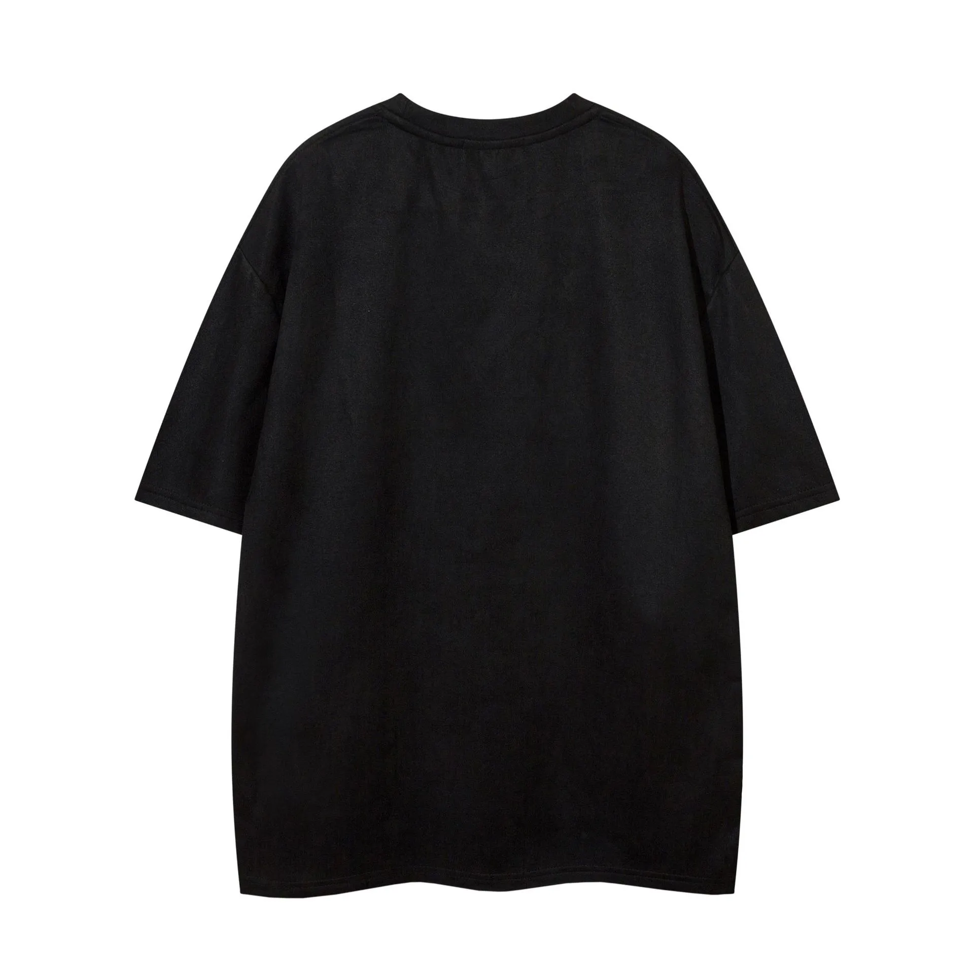 Jiayiku Men's Wear ∠  Summer American Retro Trendy Brand Embroidered Suede T-Shirt Men's Simple All-match Short-sleeved T display picture 7