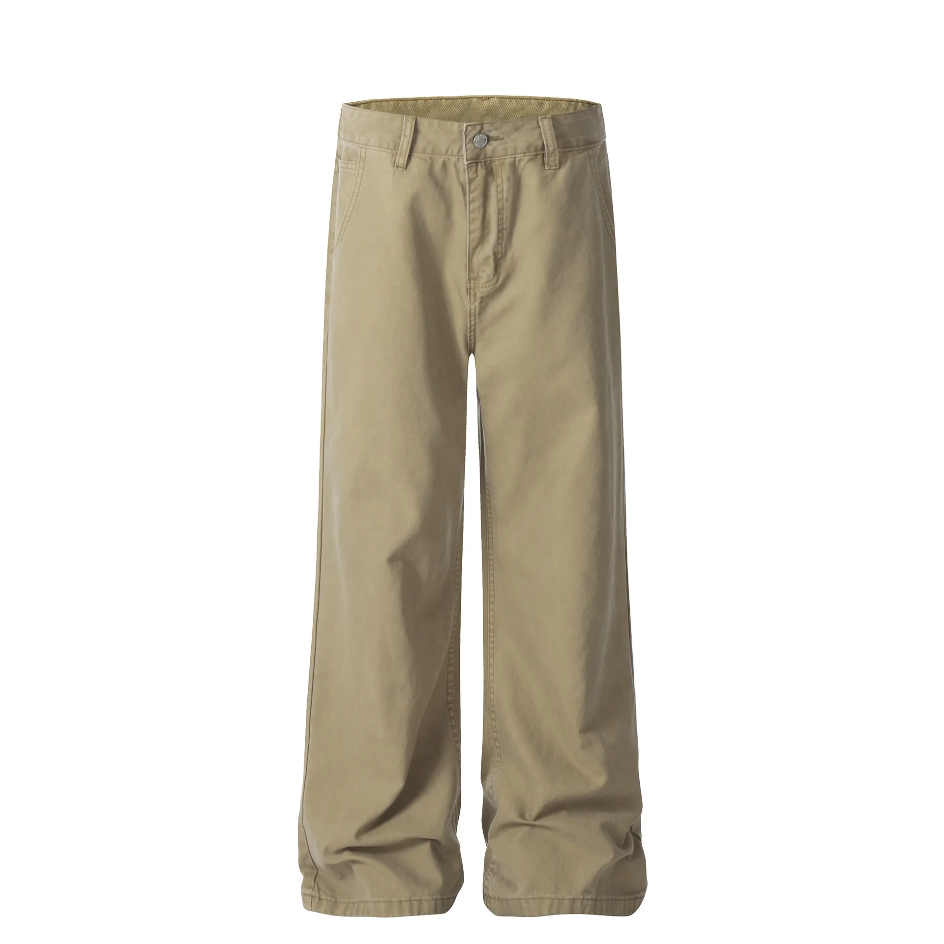 Jiayi Library Men's  Spring American Style Retro Washed Old Simple Casual Pants Straight Through Loose Wide Leg Pants display picture 4