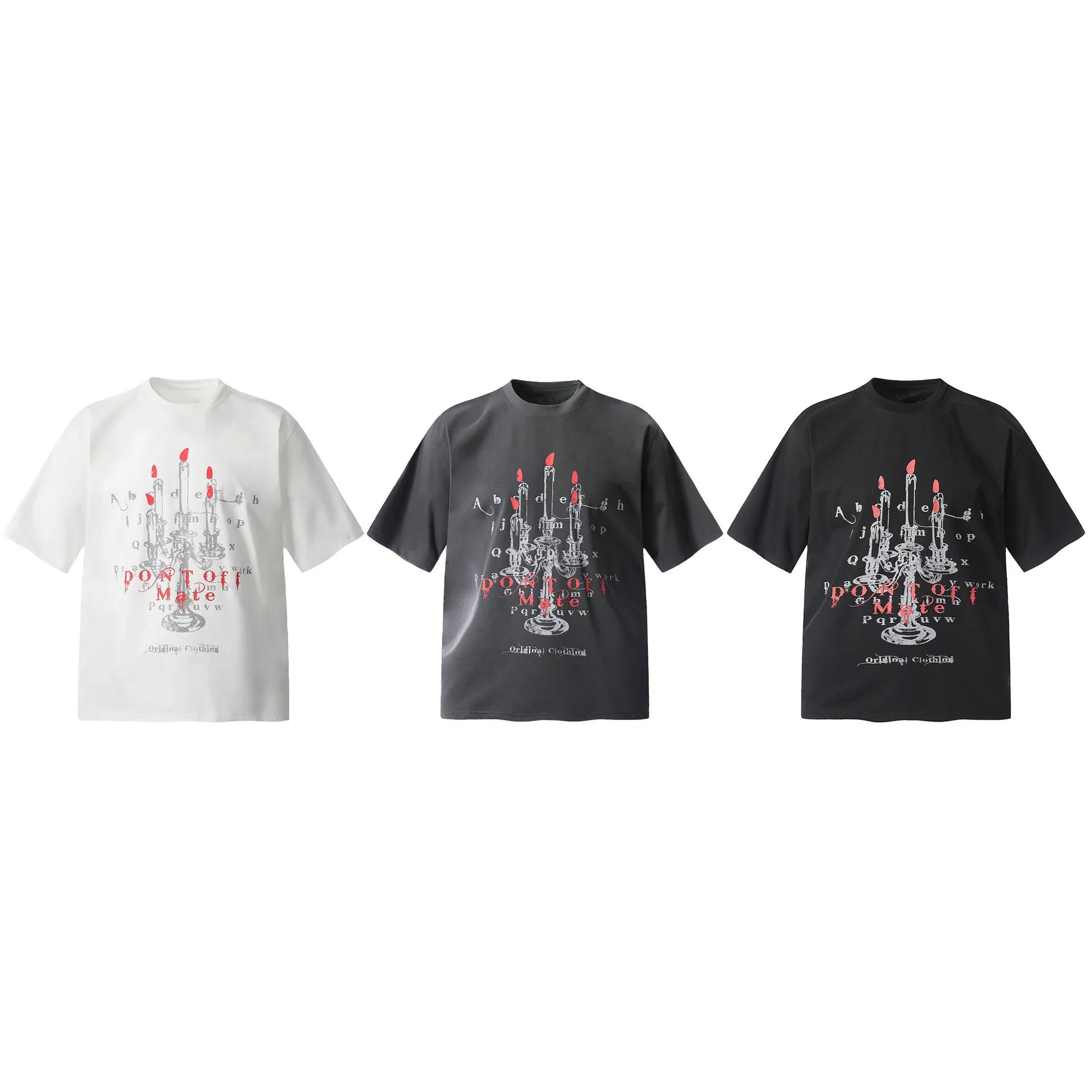 Jiayiku Men's  Summer New American Retro Trendy Brand Tee T-shirt Graffiti Print Short-sleeved T-shirt For Men display picture 2