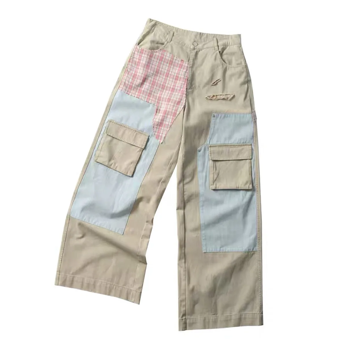 Jiayiku Men's  New Antique Personality Sticker Cleanfit Casual Pants Antique Straight Pants display picture 2