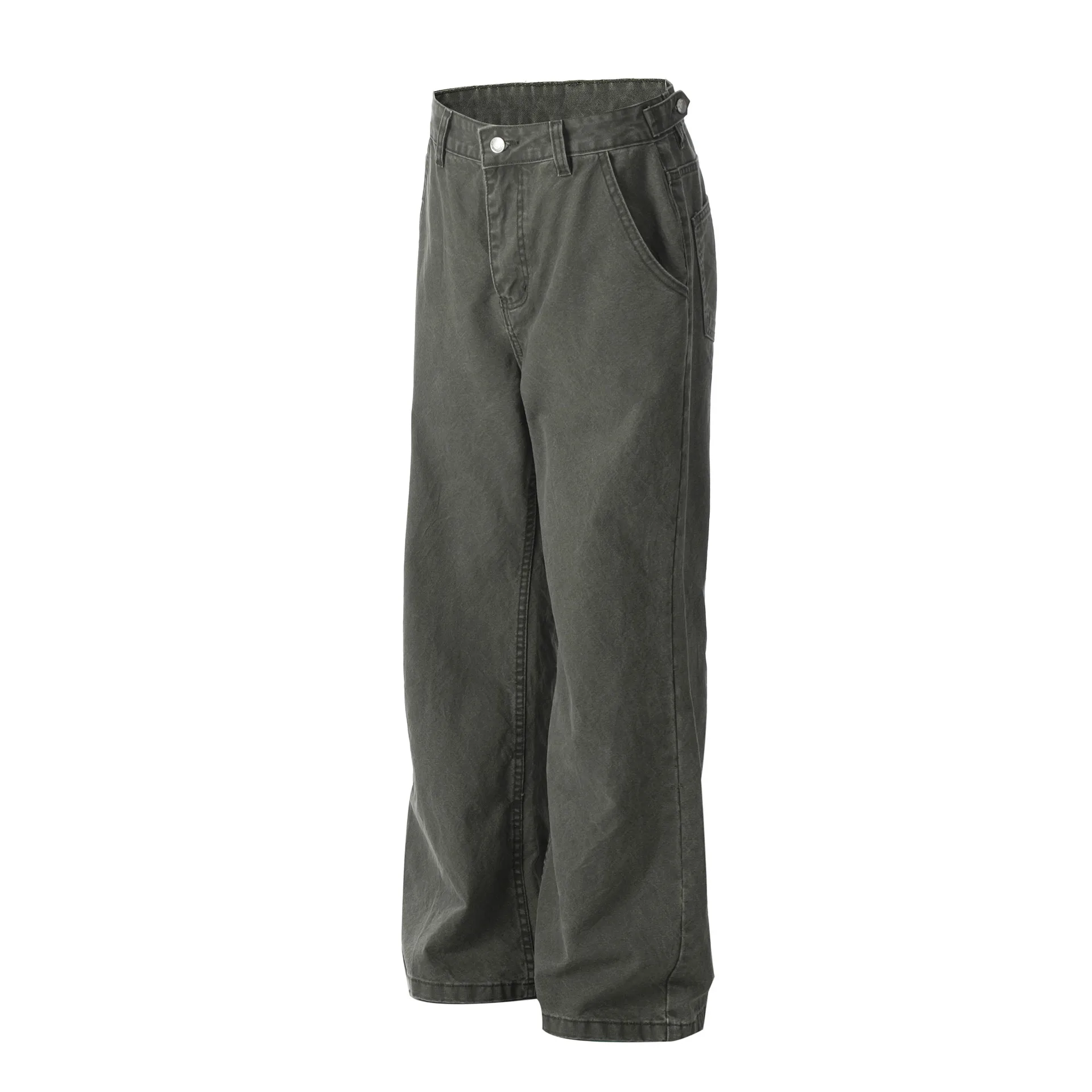 Jiayi Library Men's  Spring American Style Retro Washed Old Simple Casual Pants Straight Through Loose Wide Leg Pants display picture 8