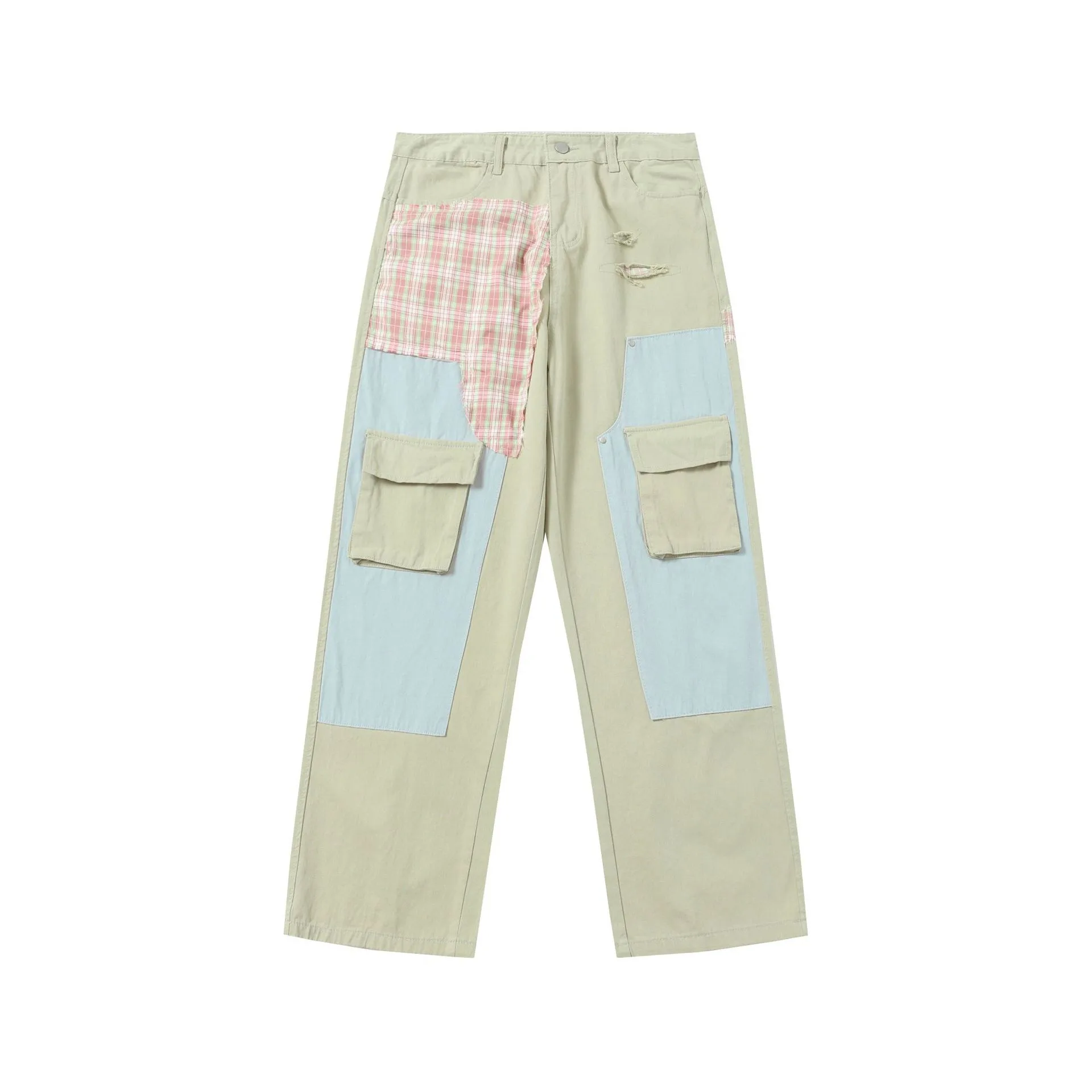 Jiayiku Men's  New Antique Personality Sticker Cleanfit Casual Pants Antique Straight Pants display picture 4
