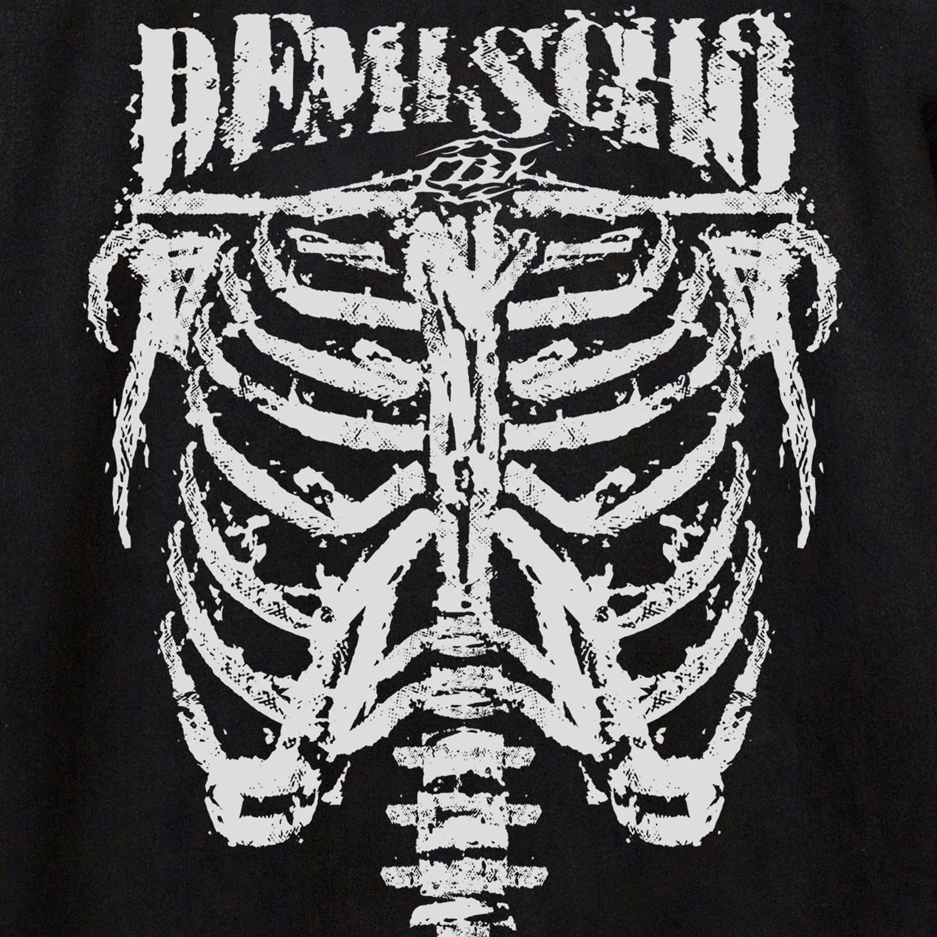 Jiayiku Men's Wear ∠  American Street Dark Style Fashion Brand Tee Skull Skeleton Printed Suede T-Shirt Men display picture 13