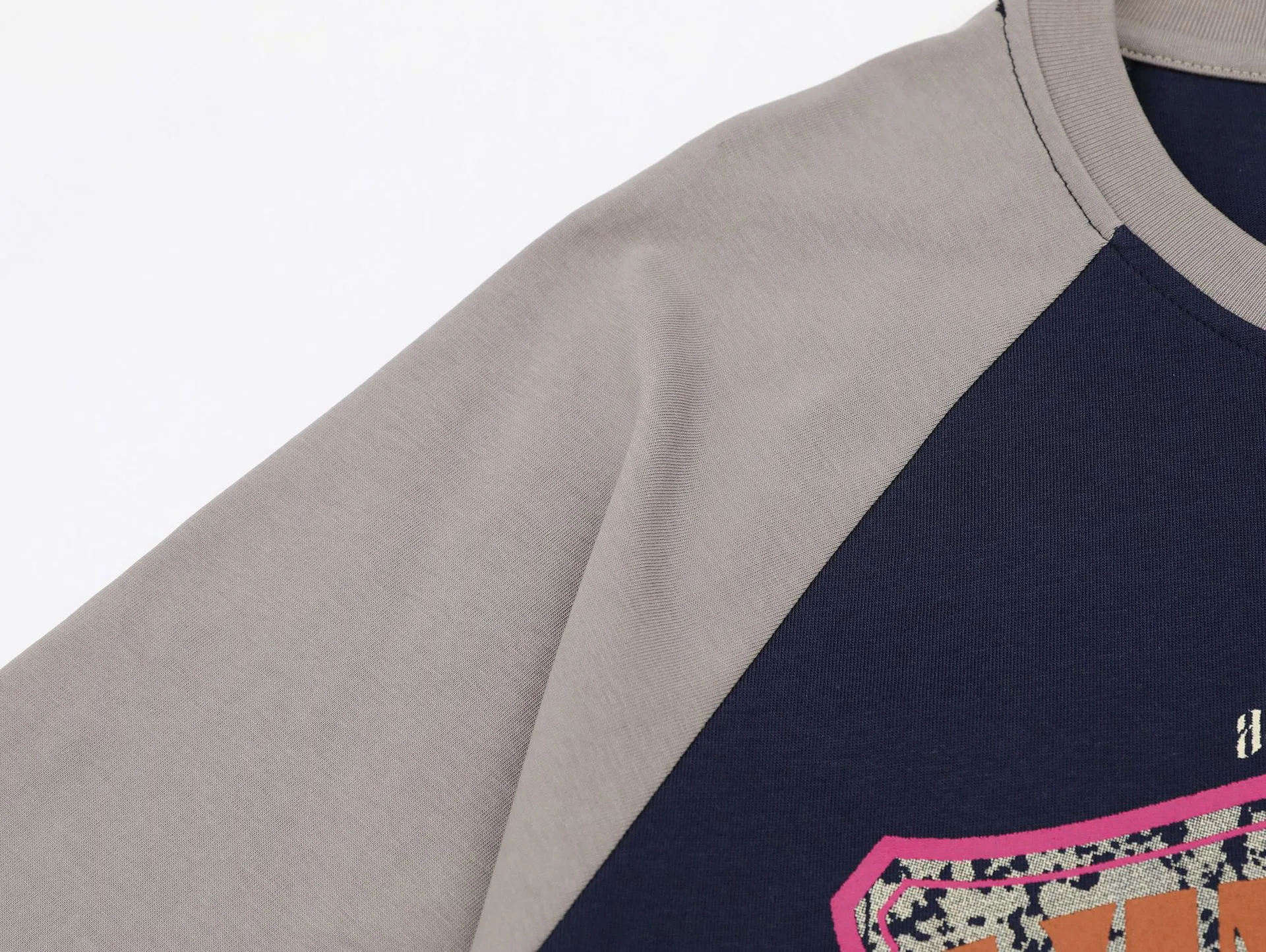 Jiayiku Fashion Brand  Summer New Campus Style American Style Retro Color Matching T-shirt Raglan Sleeve Couple's Short-sleeved T-shirt display picture 9