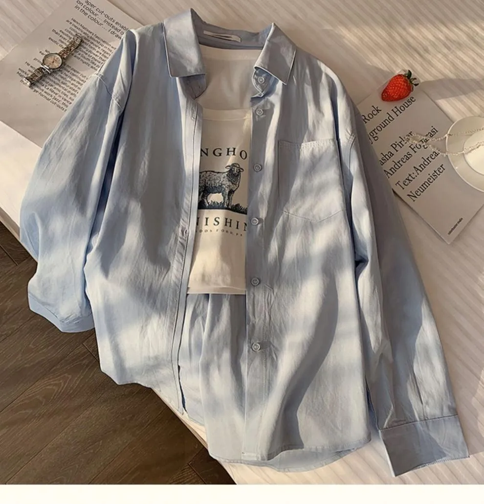 Plus Size 1.0-150kg Lazy Style Green Shirt Top For Women Spring & Fall New Style Loose And Versatile Thin Hong Kong Style Jacket display picture 5