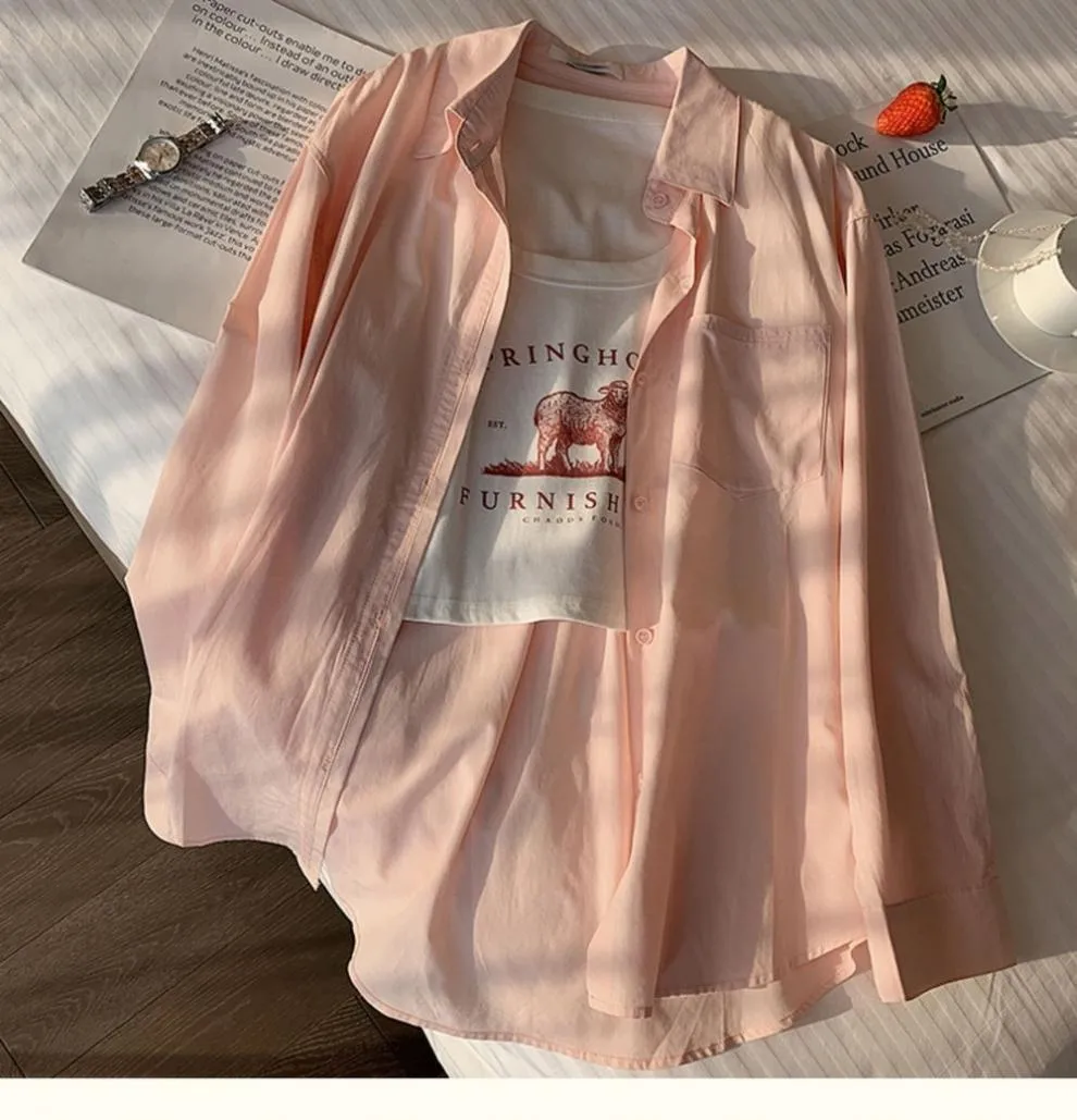 Plus Size 1.0-150kg Lazy Style Green Shirt Top For Women Spring & Fall New Style Loose And Versatile Thin Hong Kong Style Jacket display picture 9