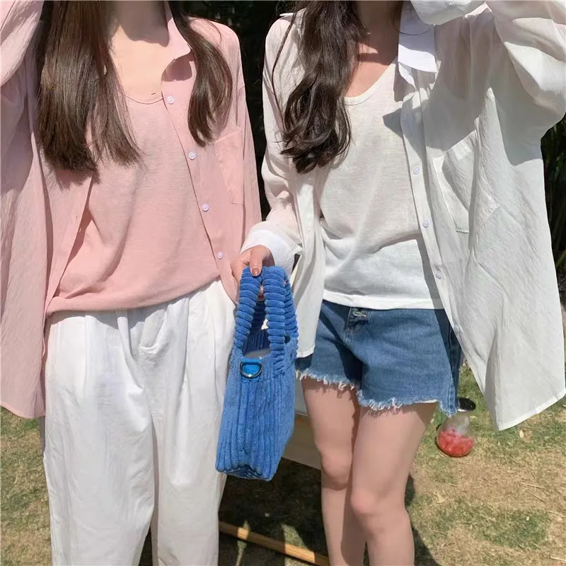 French Style Ice Silk Sunscreen Shirt Women's  Summer Silk Thin Shirt Sense Long Sleeve Sunscreen Top Coat In Stock display picture 5