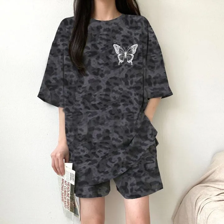 Short-Sleeved Shorts Suit Women's Two-Piece Set  New Summer Fashion Casual Sportswear Running Loose display picture 11