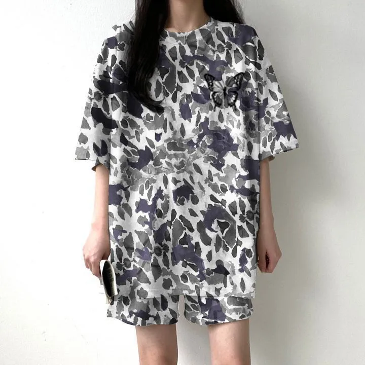 Short-Sleeved Shorts Suit Women's Two-Piece Set  New Summer Fashion Casual Sportswear Running Loose display picture 14